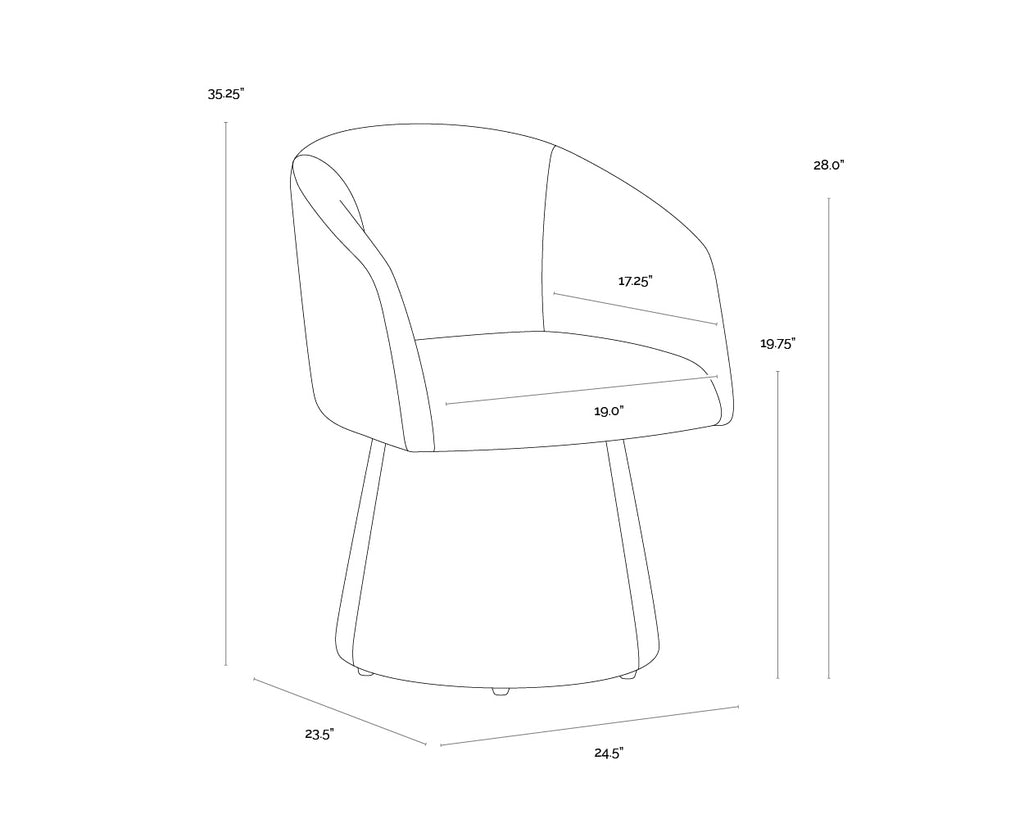 Etta Swivel Dining Armchair - Copley Cognac