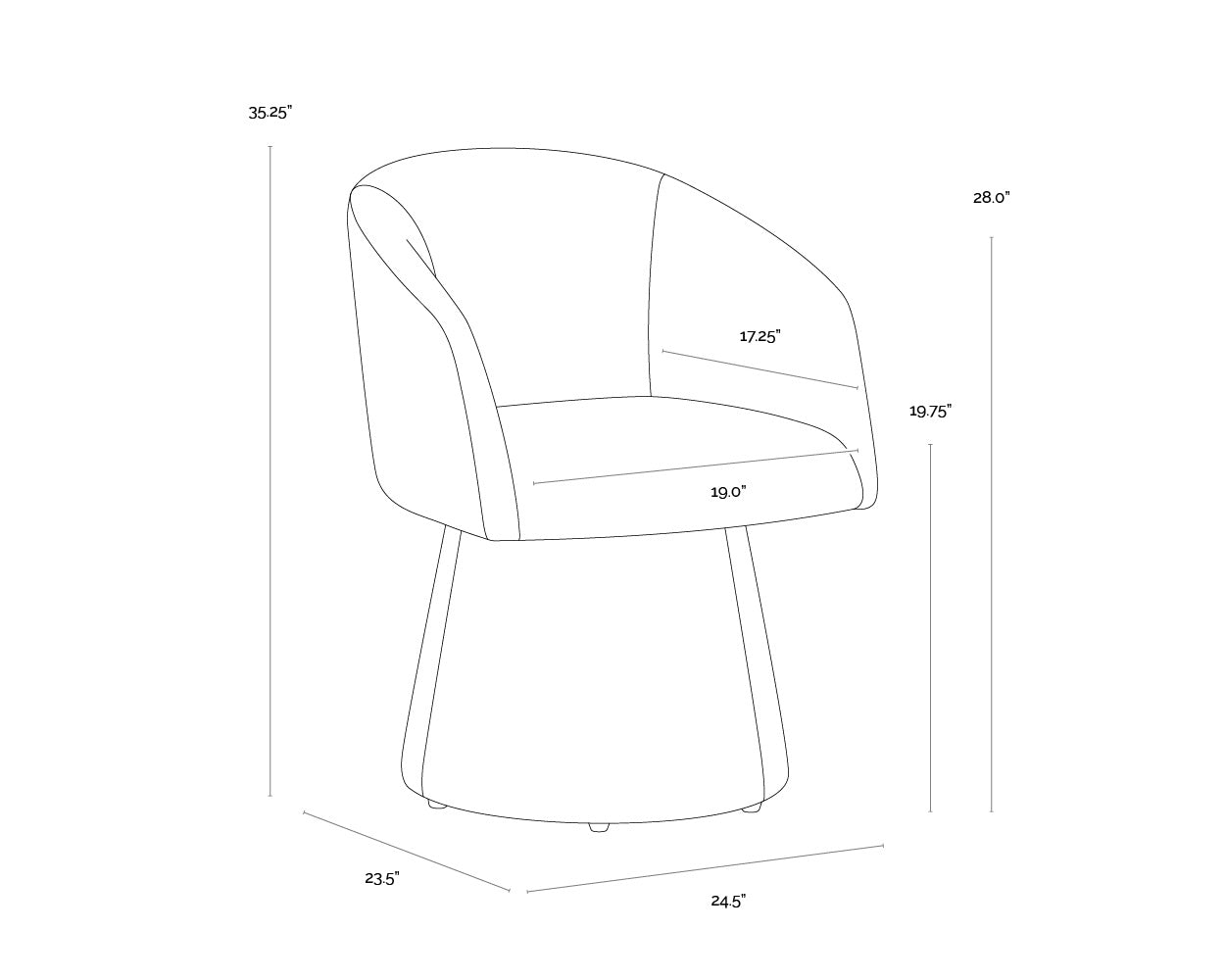 Etta Swivel Dining Armchair - Copley Cognac