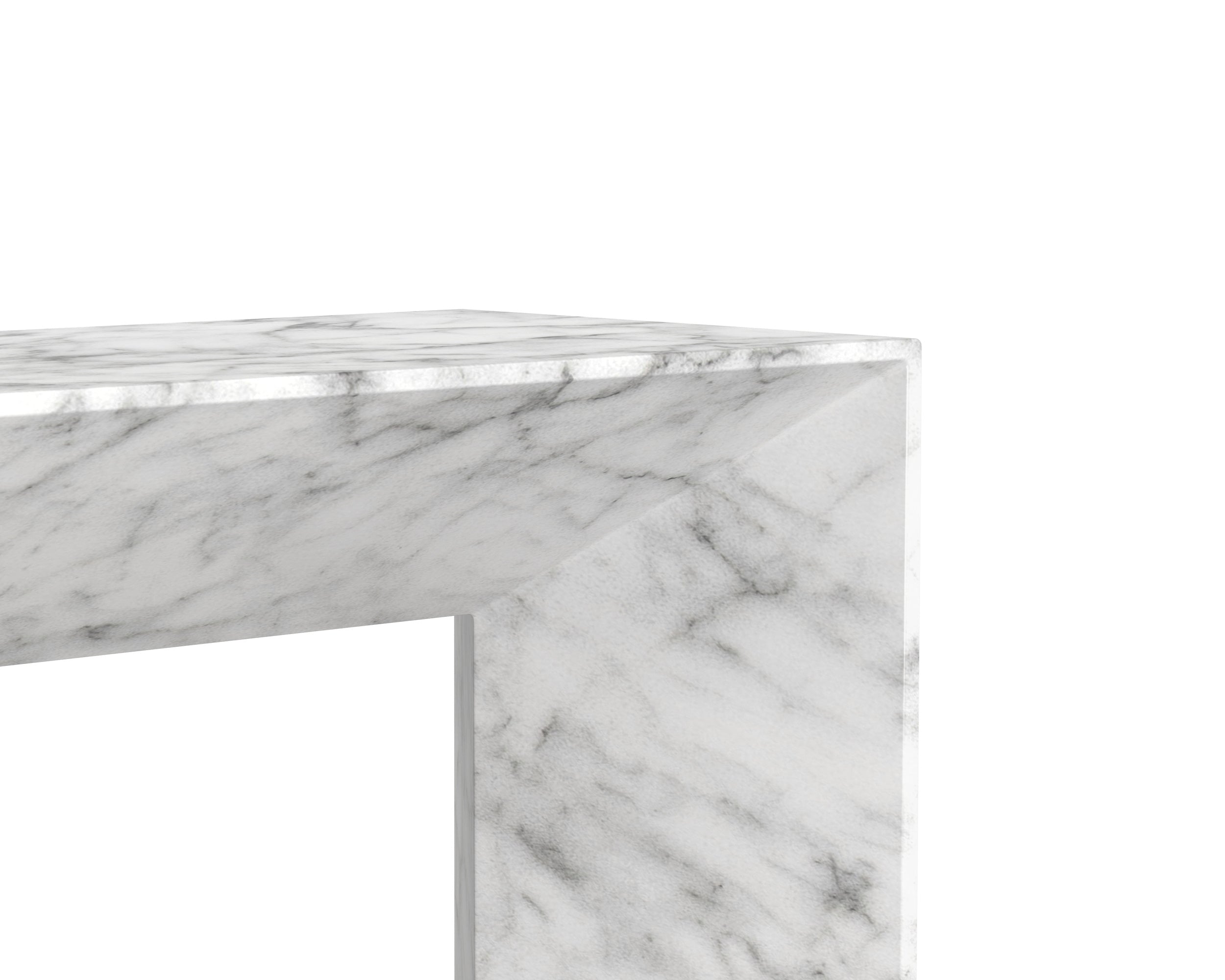 Nomad Bench - Marble Look - White
