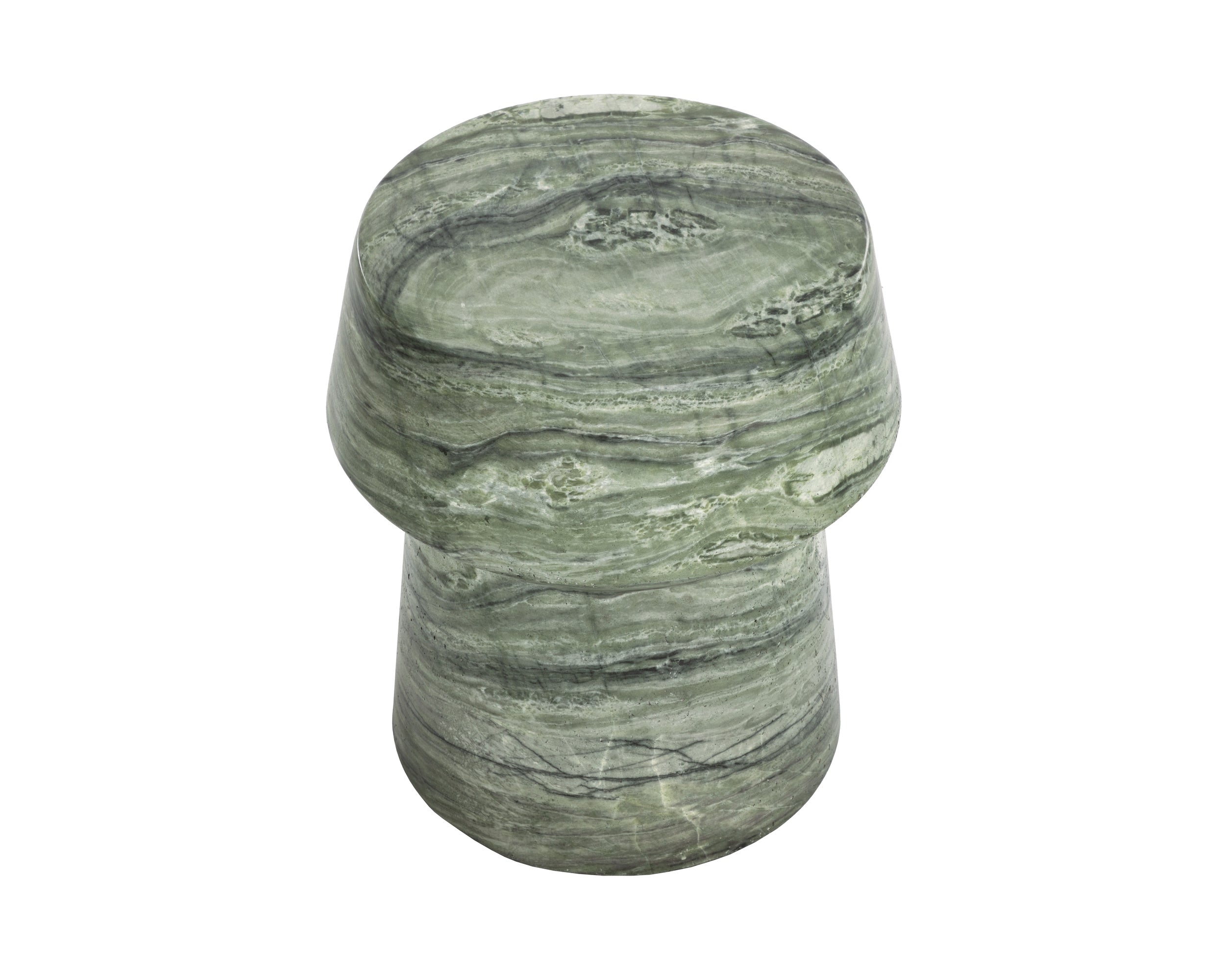 Brie End Table - Marble Look - Sage