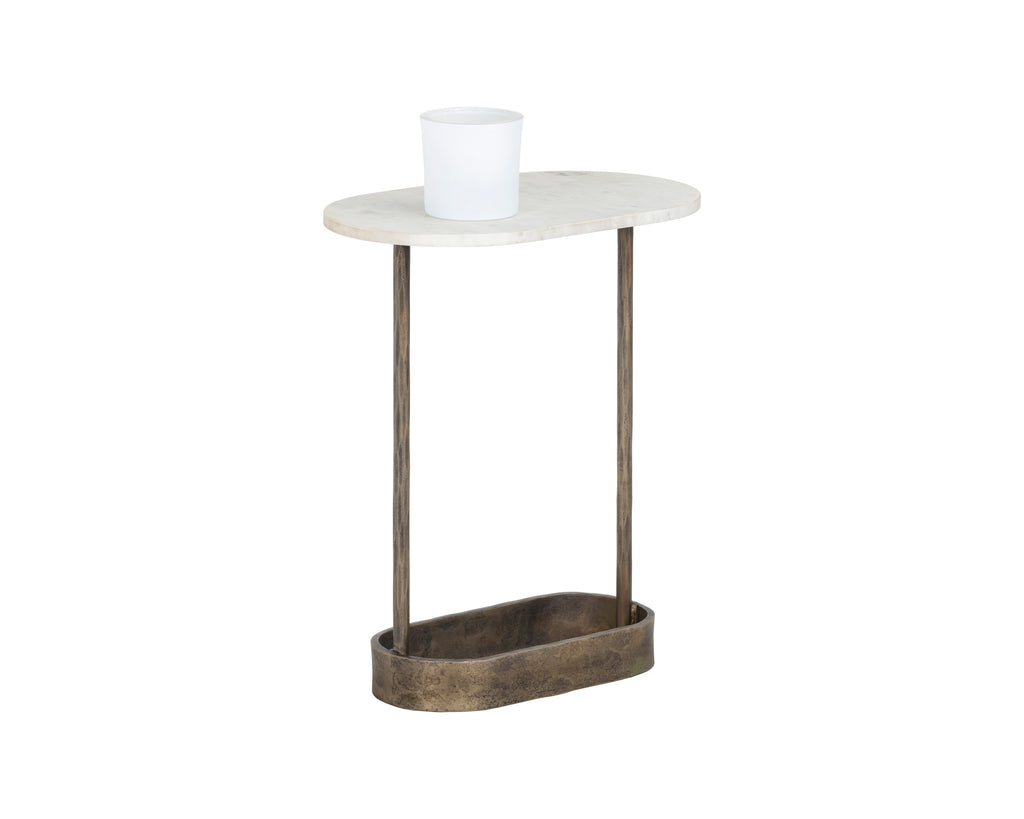 Eden End Table - White Marble
