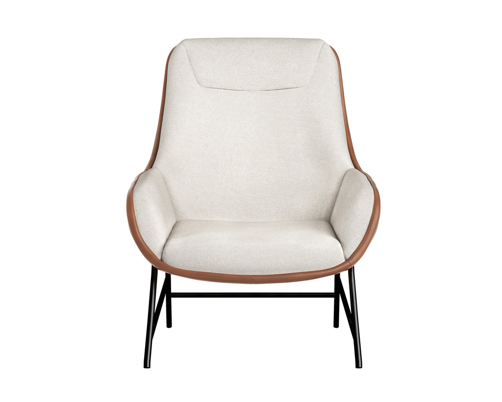 Lucier Lounge Chair - Belfast Oatmeal / Bravo Cognac