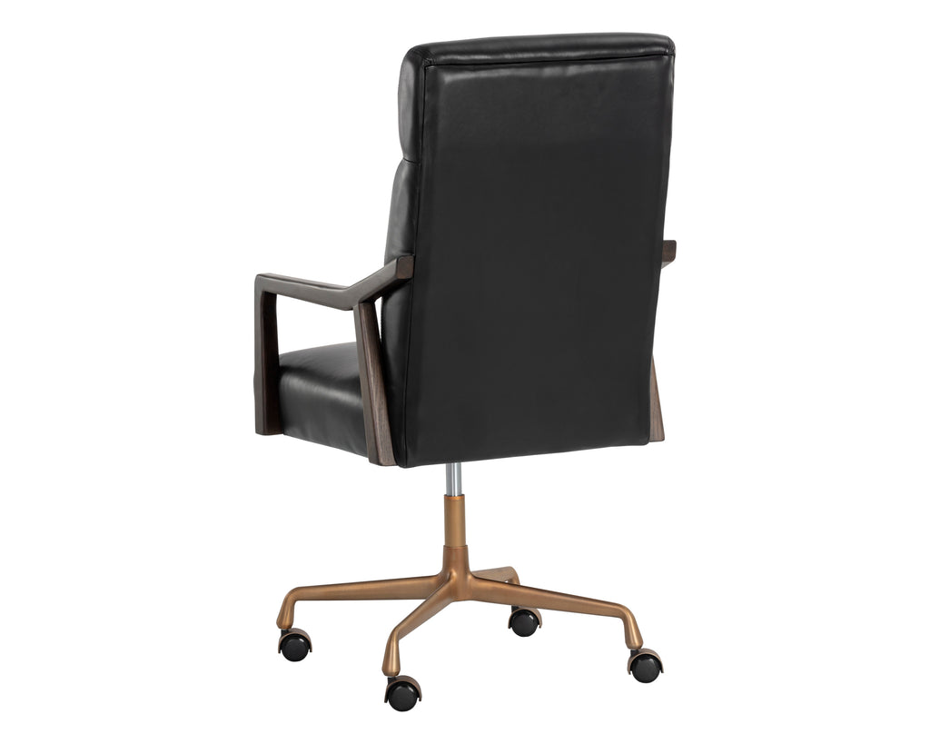 Collin Office Chair - Brown - Cortina Black Leather