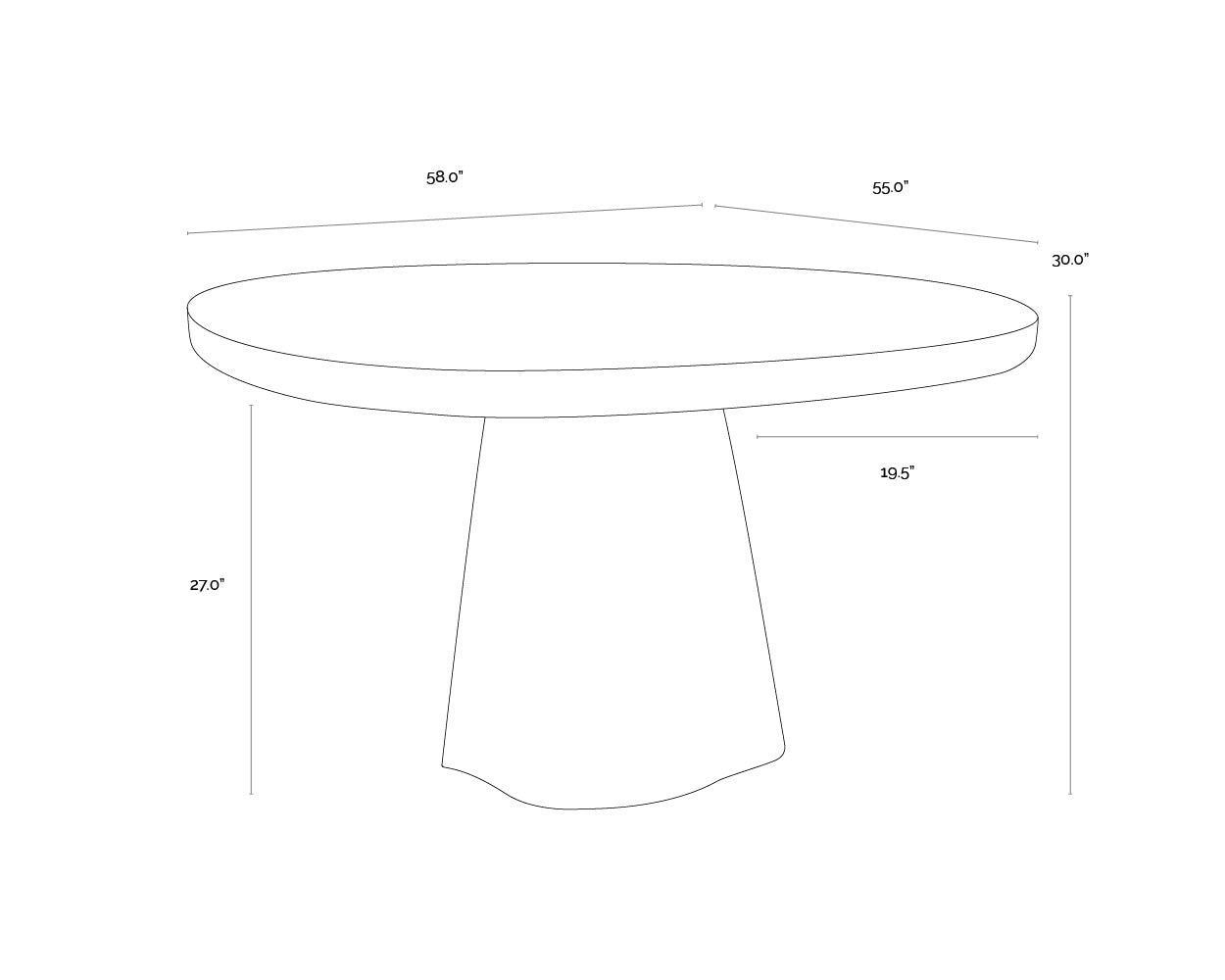 Celica Dining Table - Black - 58"