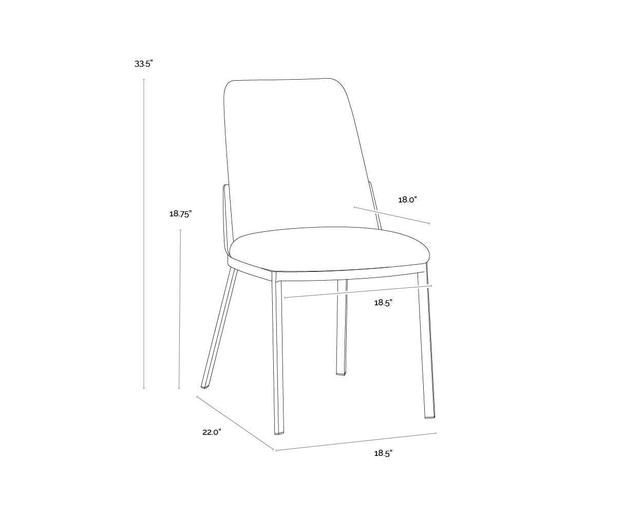 Marie Dining Chair - Belfast Oatmeal / Bravo Cognac