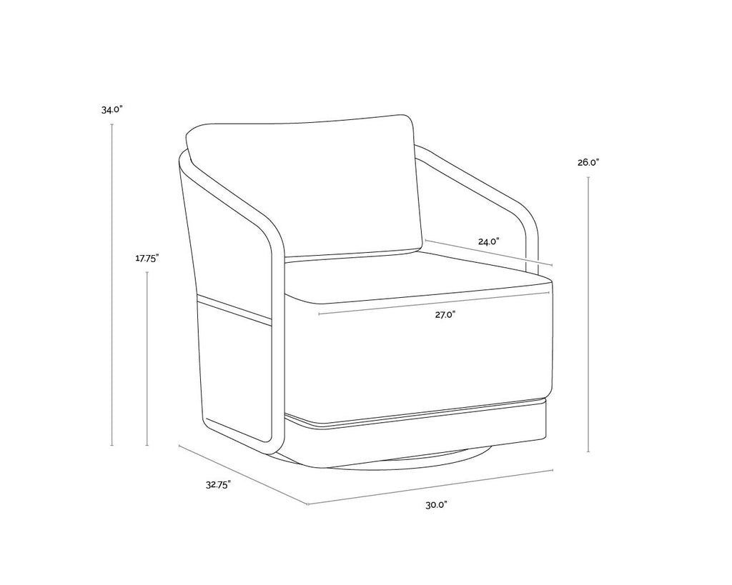Allariz Swivel Armchair - Greige - Stinson White