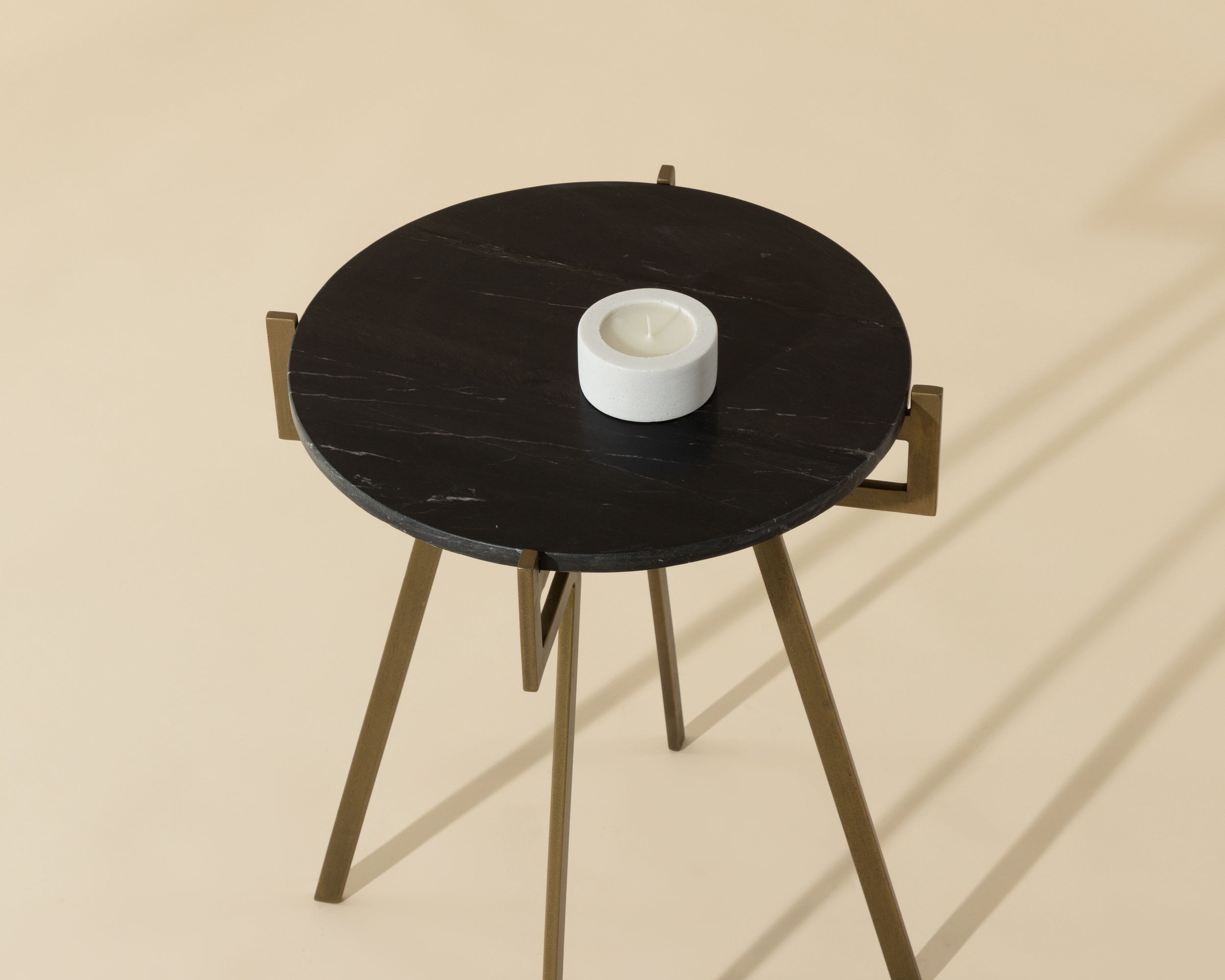 Anak End Table - Black Marble