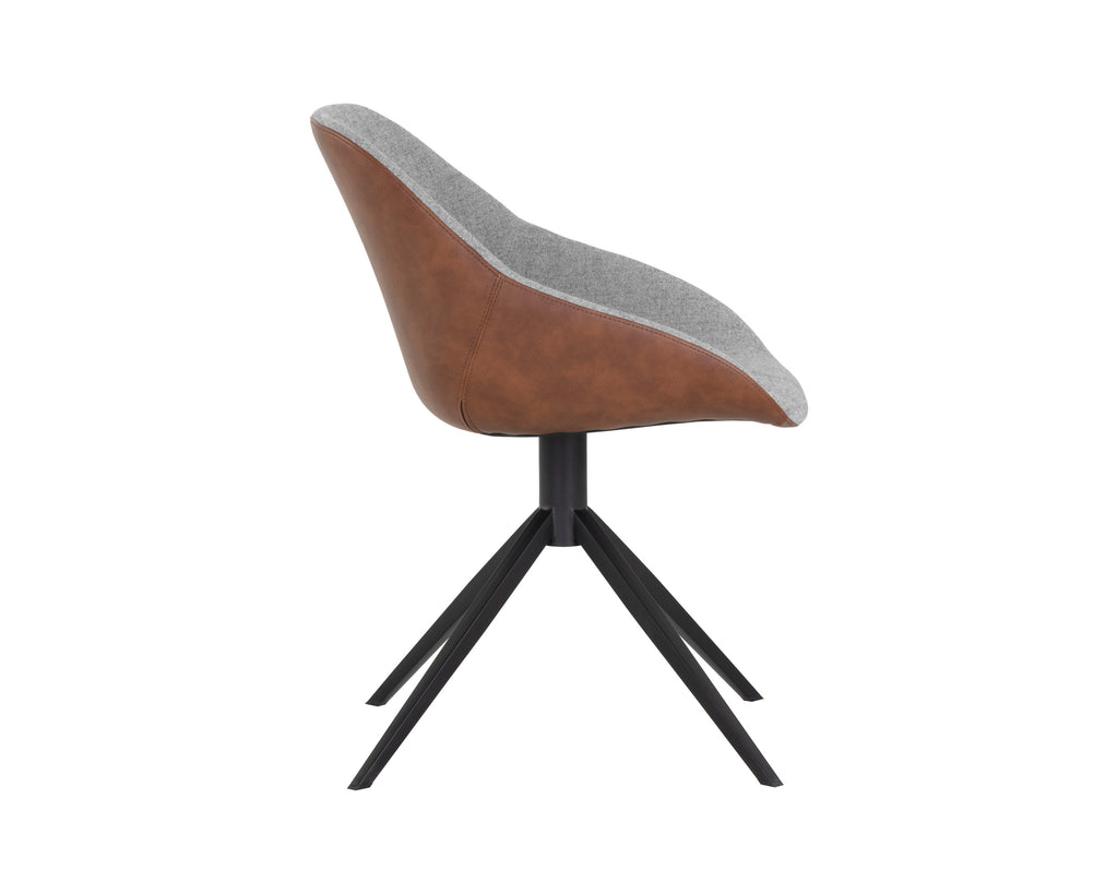 Mccoy Swivel Dining Chair - Cinnamon Brown / November Grey