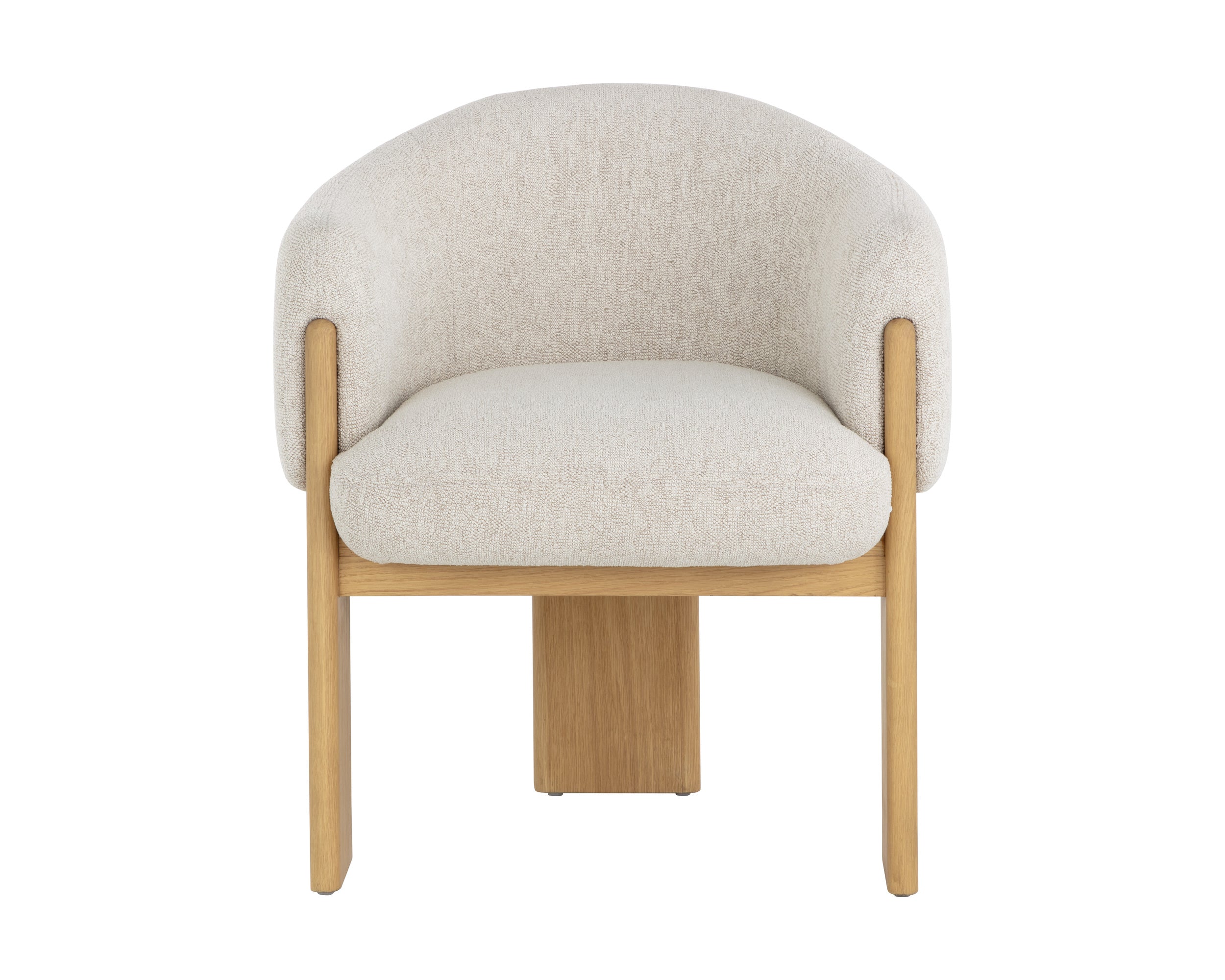 Trine Dining Armchair - Rustic Oak - Dove Cream