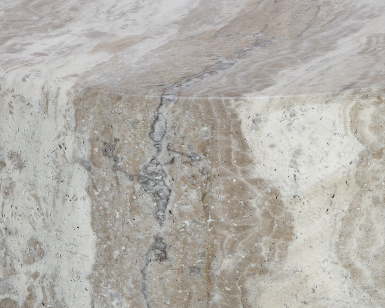 Brie End Table - Marble Look - Sand