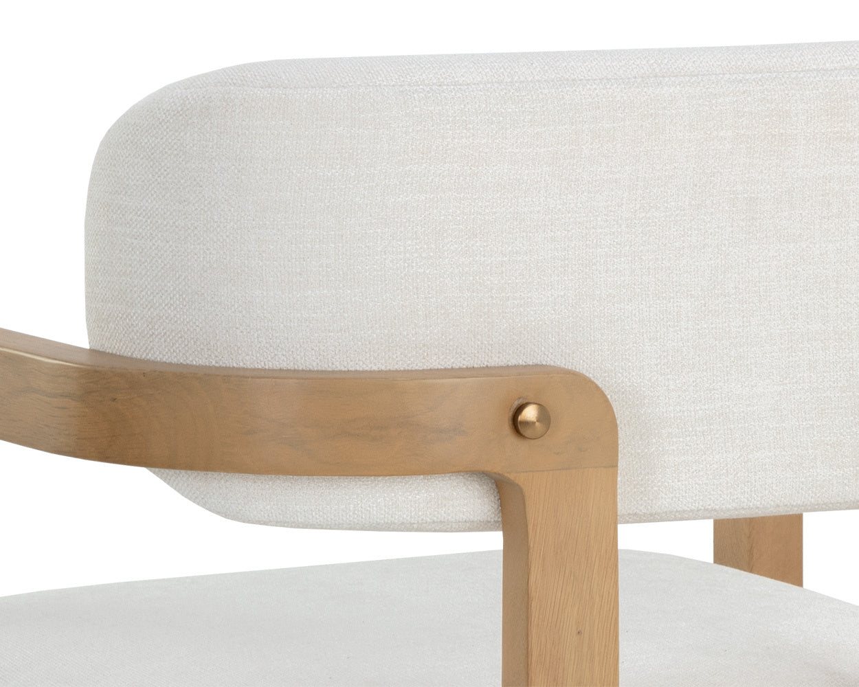 Madrone Dining Armchair - Rustic Oak - Heather Ivory Tweed
