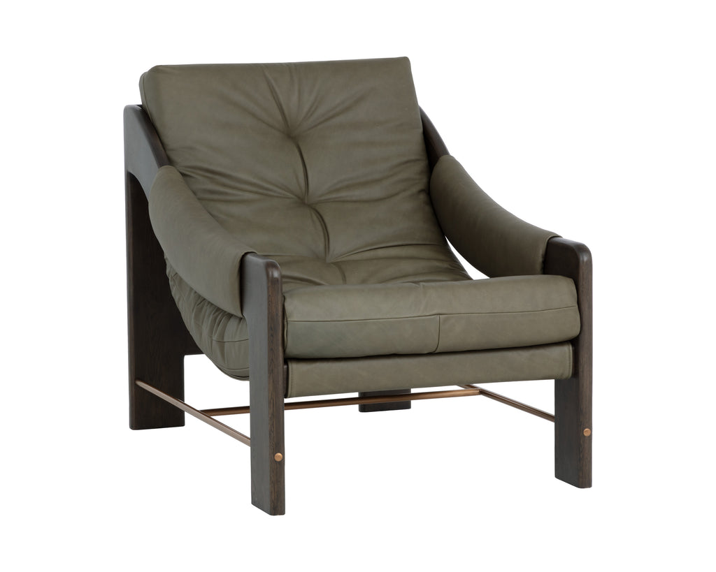 Rafferty Lounge Chair - Brown - Ludlow Dark Olive Leather