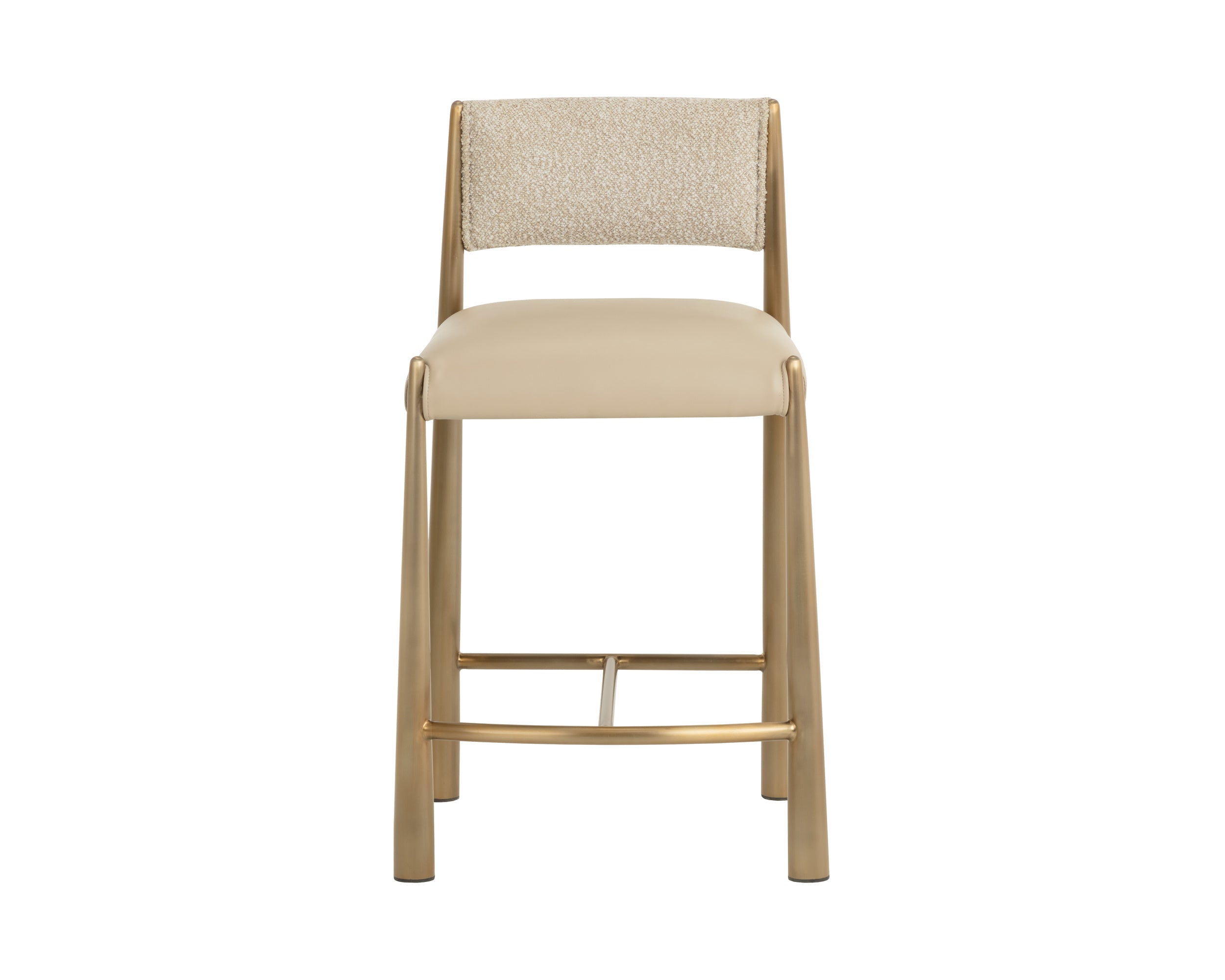 Bayard Counter Stool - Antique Brass - Napa Beige / Santa Cruz Oatmeal