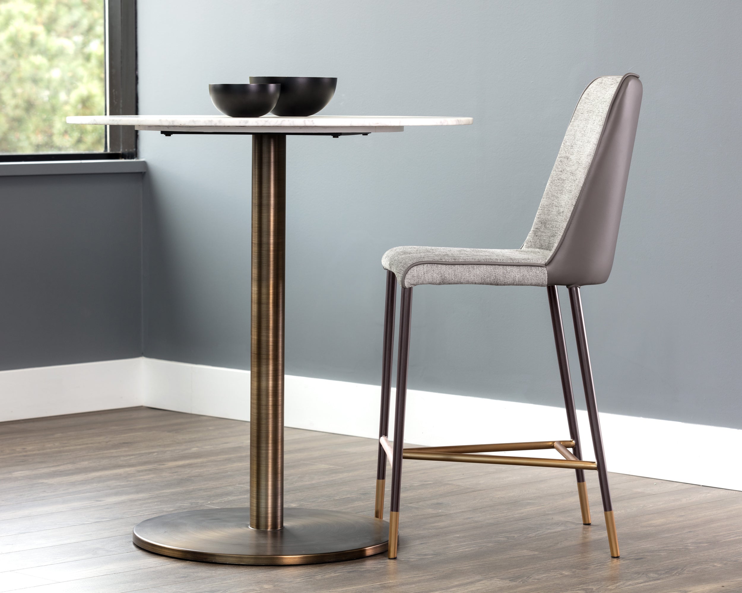 Klaus Counter Stool - Gunmetal - Flint Grey / Napa Taupe