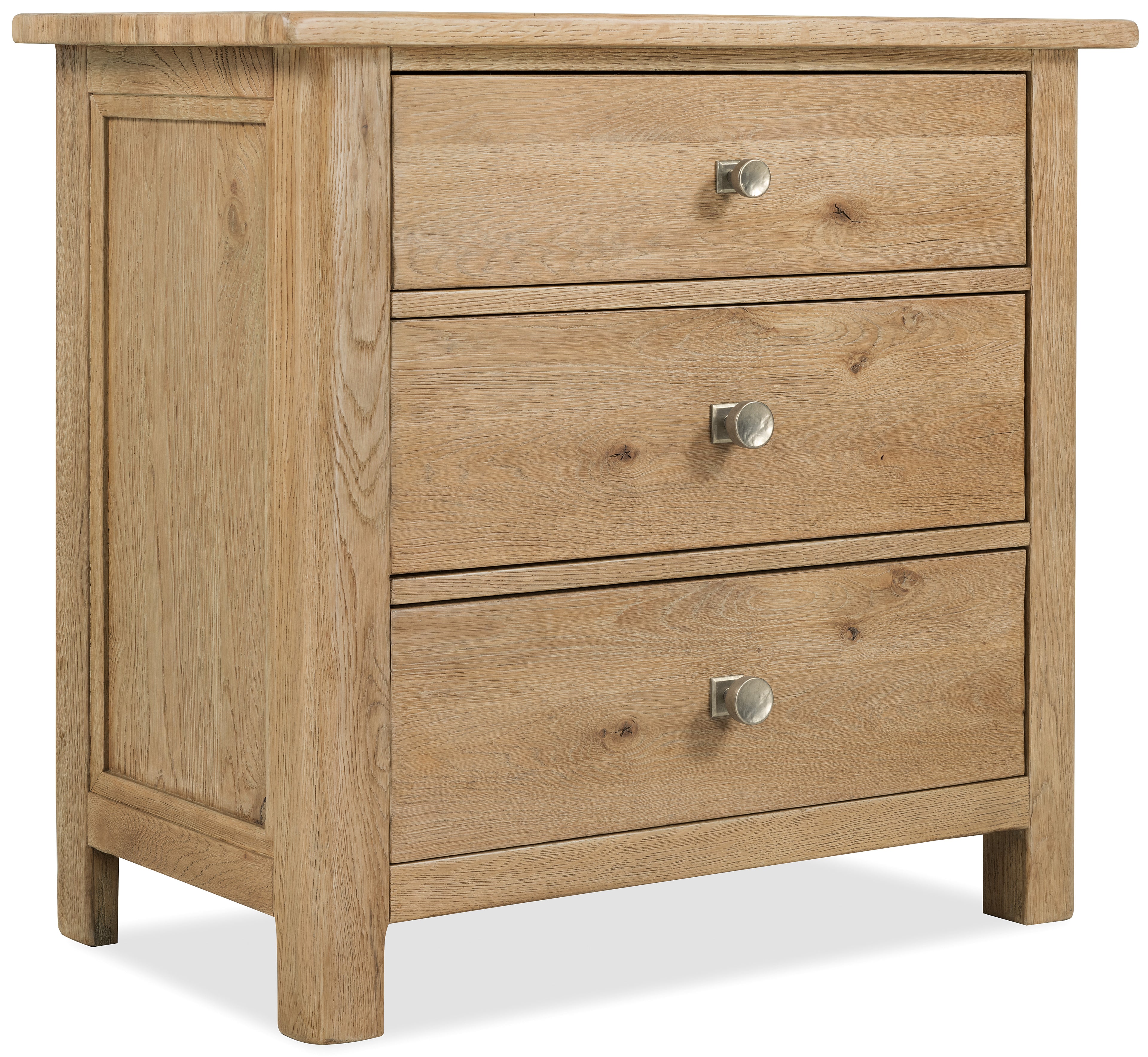 Driftwood Three-Drawer Nightstand | Usb Ports
