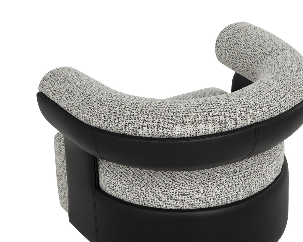 Olida Swivel Lounge Chair - Helios Check Black / Napa Black