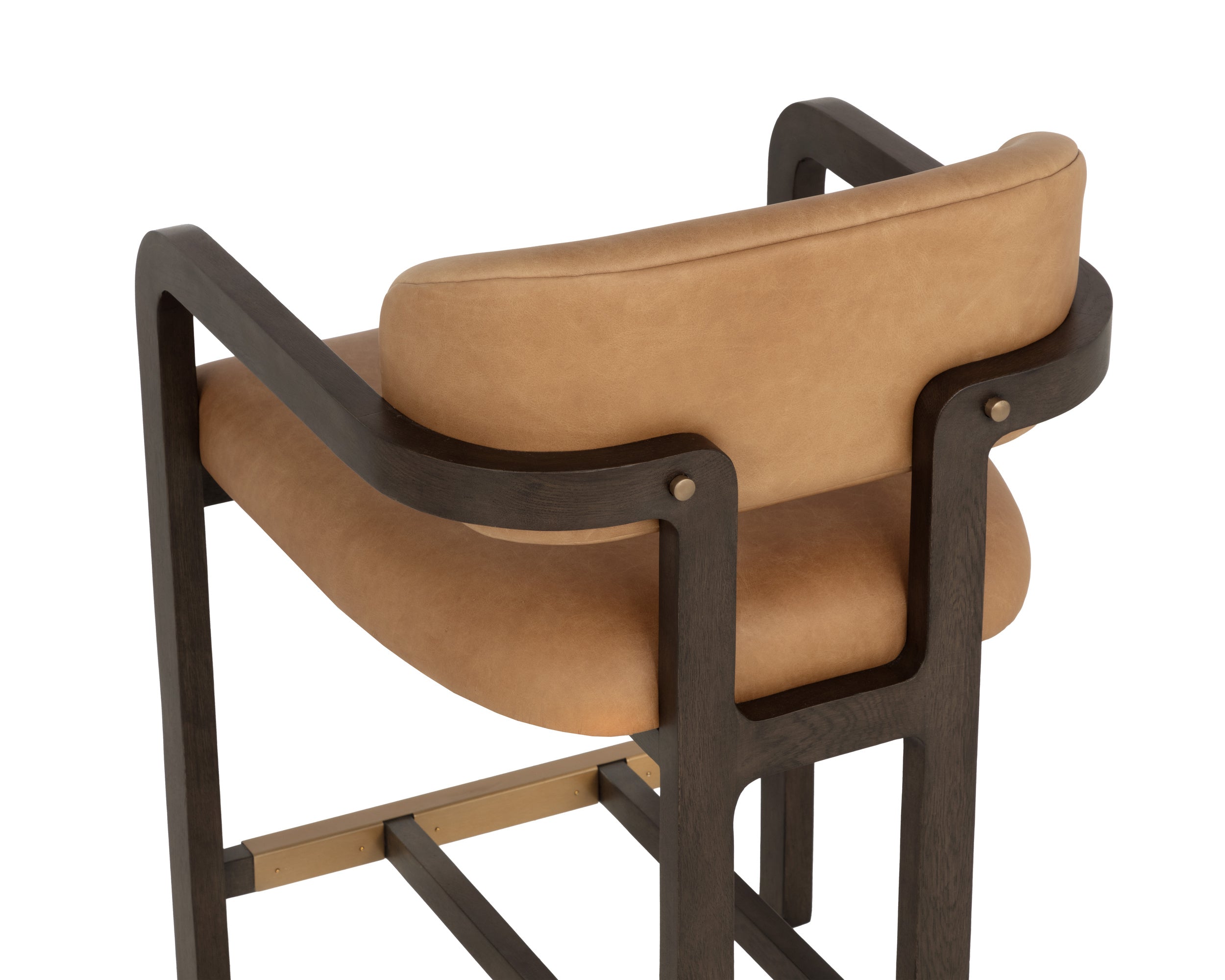 Madrone Counter Stool - Brown - Ludlow Sesame Leather