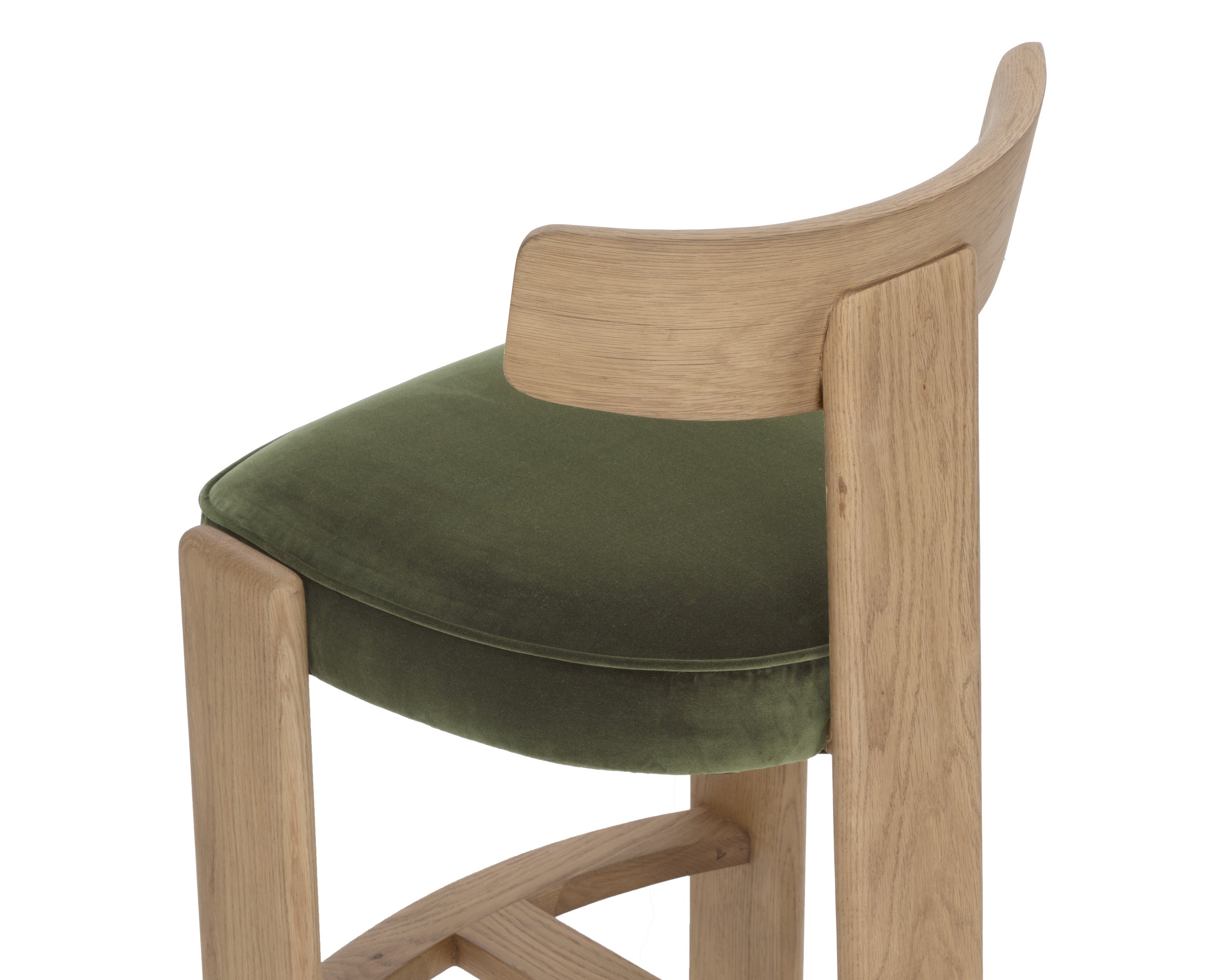 Horton Barstool - Rustic Oak - Forest Green