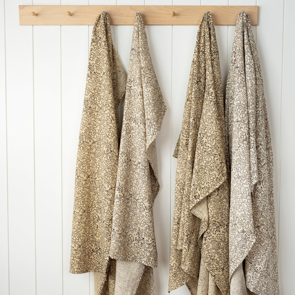 Poppy Block Print Tablecloth Natural