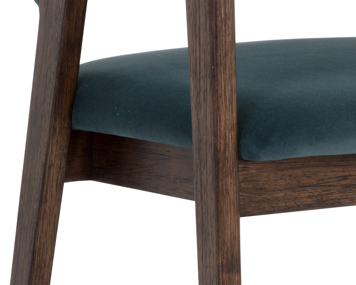 Milton Dining Armchair - Smoke Acacia - Meg Dusty Teal