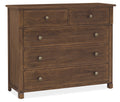 Driftwood Five-Drawer Chest | Worn Saddle