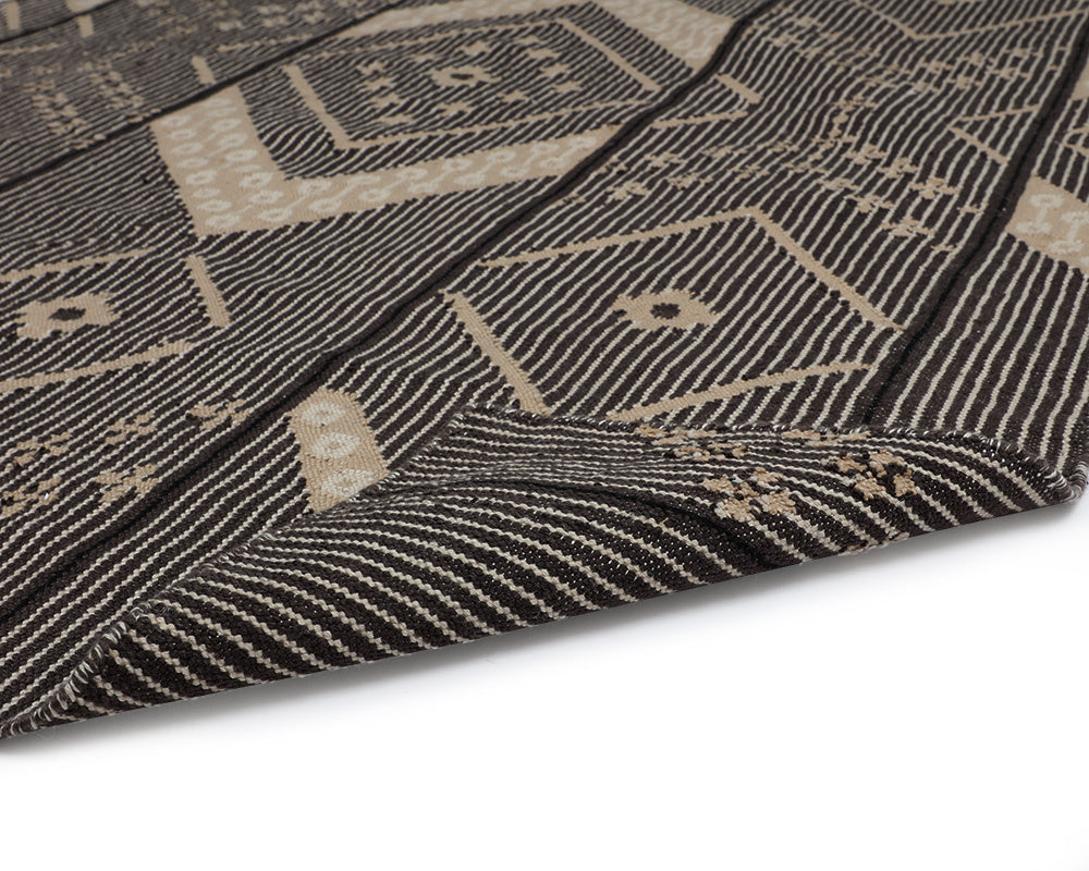 Asana Hand-Woven Rug - Black / Tan - 9' X 12'