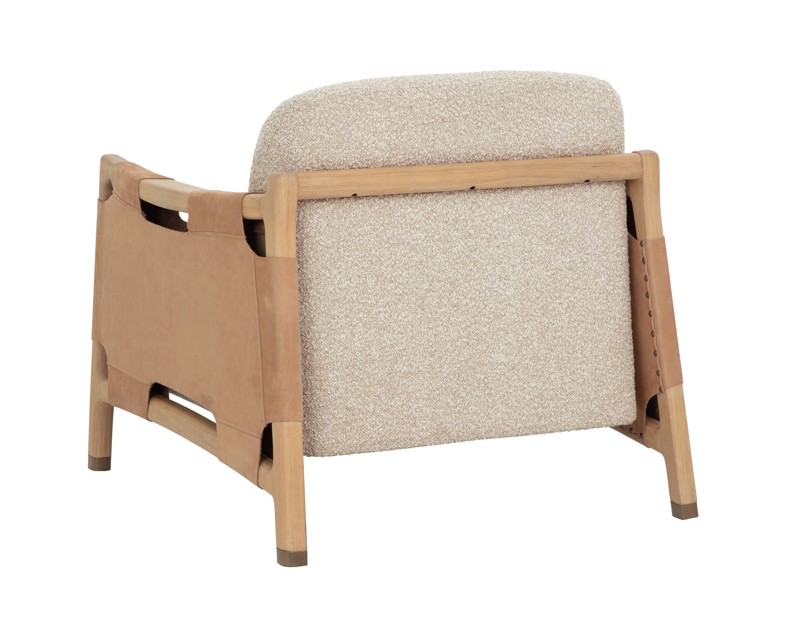 Calloway Lounge Chair - Light Oak - Santa Cruz Oatmeal / Nubuck Tan Leather