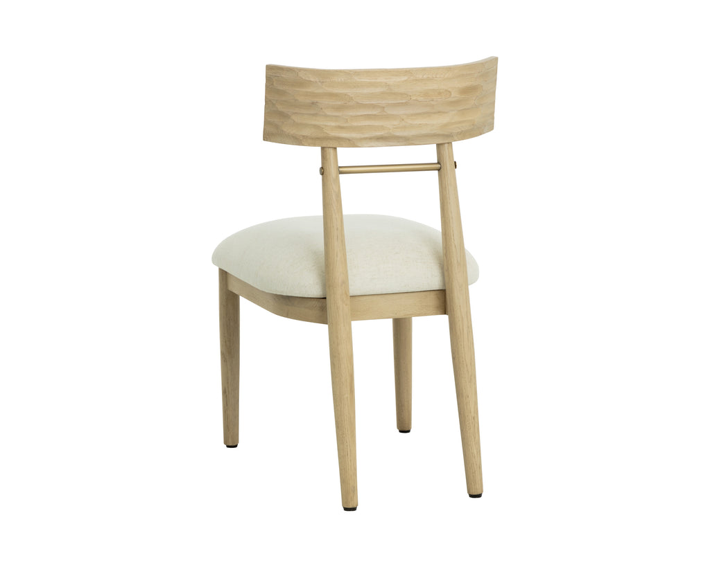 Florian Dining Chair - Light Oak - Geralt Linen