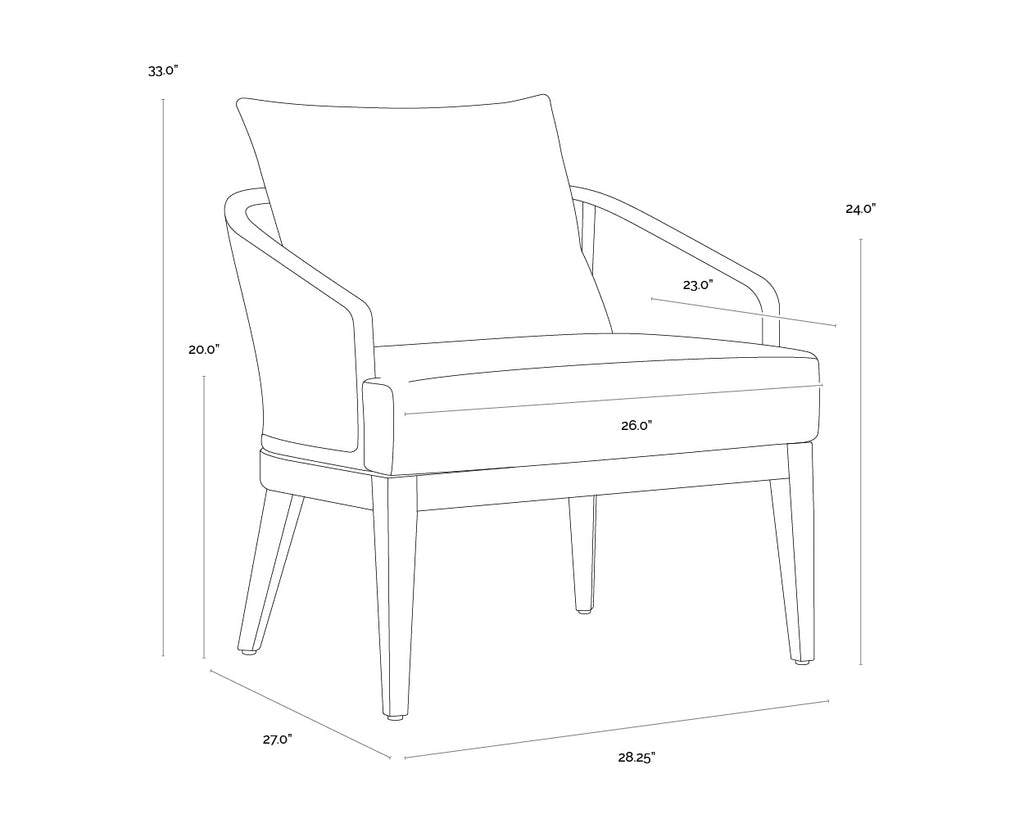 Capri Lounge Chair - Drift Brown - Palazzo Cream
