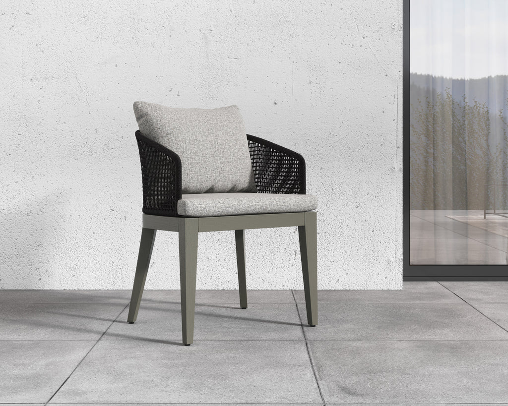 Capri Dining Armchair - Smoke Grey - Copacabana Marble