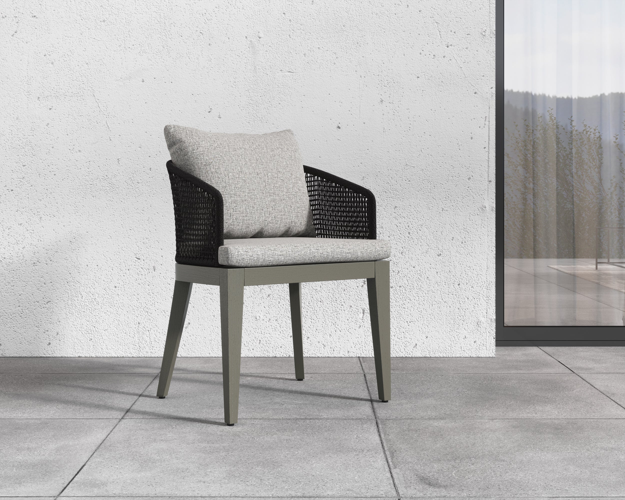 Capri Dining Armchair - Smoke Grey - Copacabana Marble