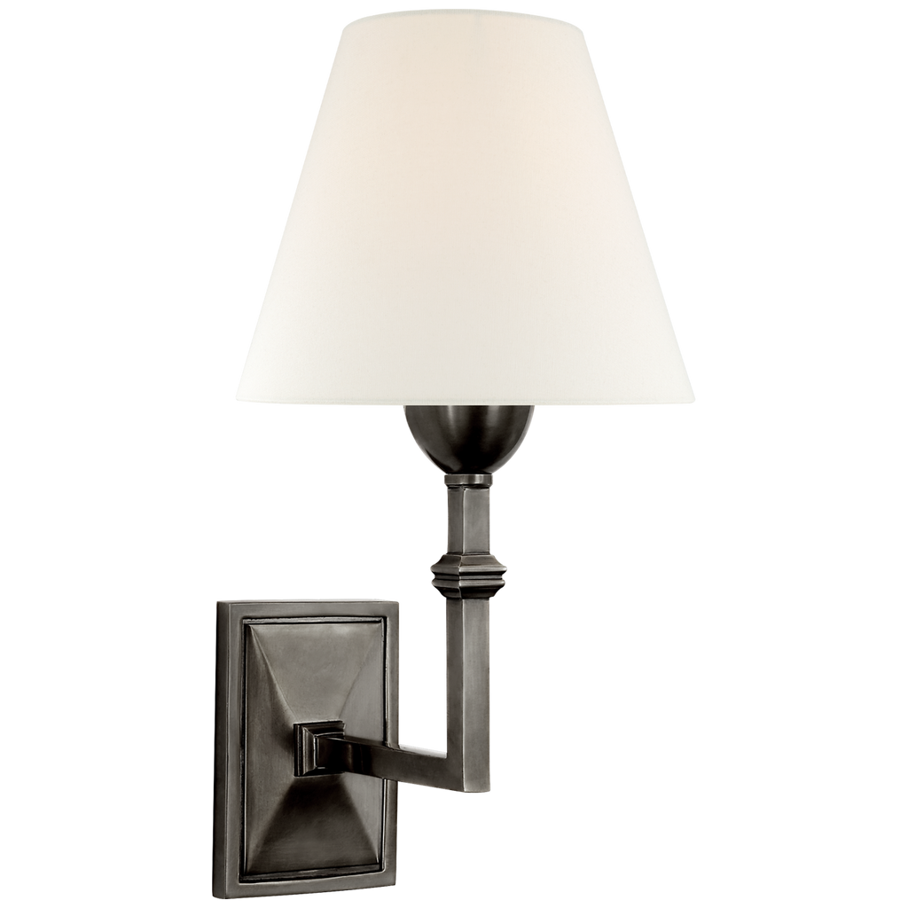 Jane Wall Sconce | Gun Metal | Linen Shade