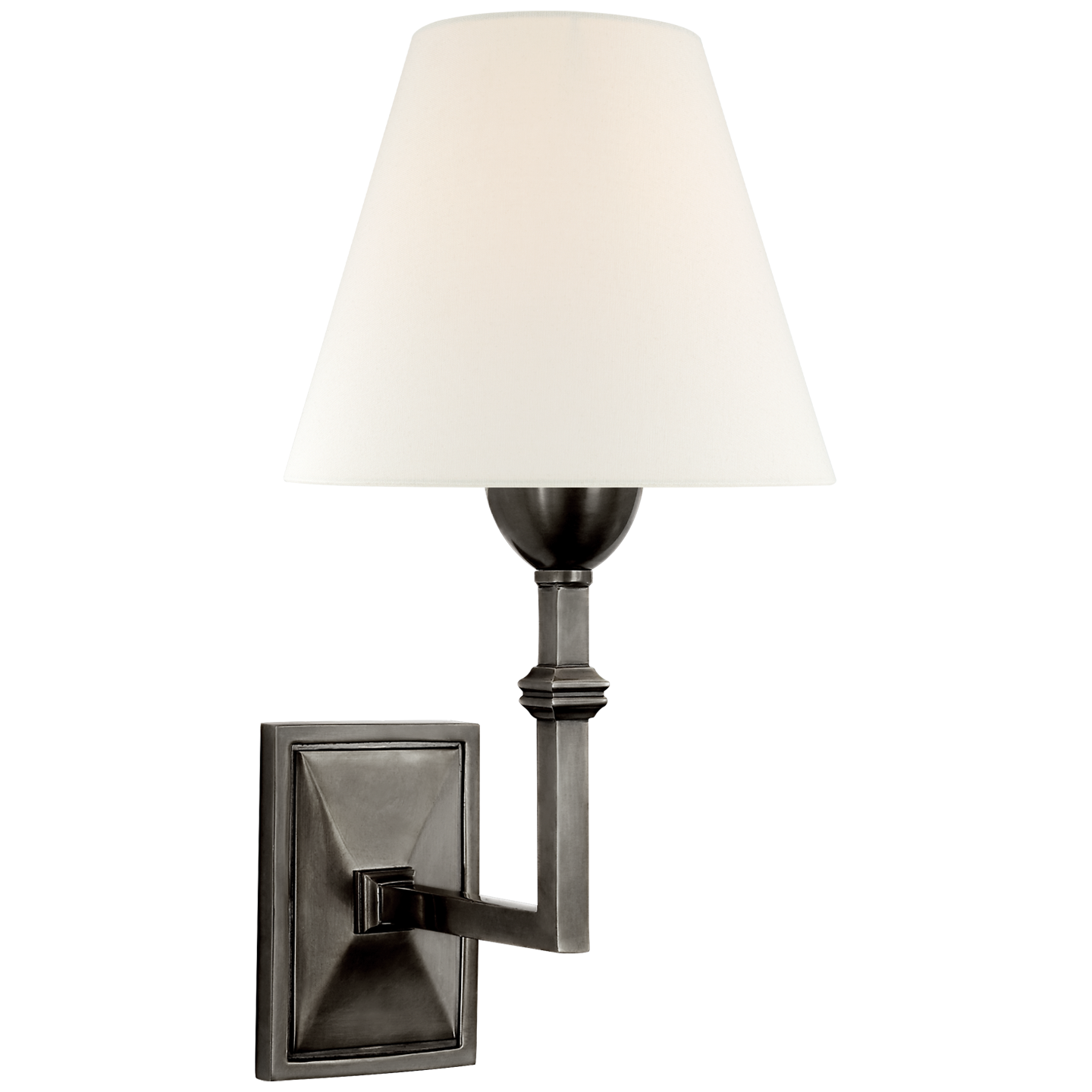 Jane Wall Sconce | Gun Metal | Linen Shade