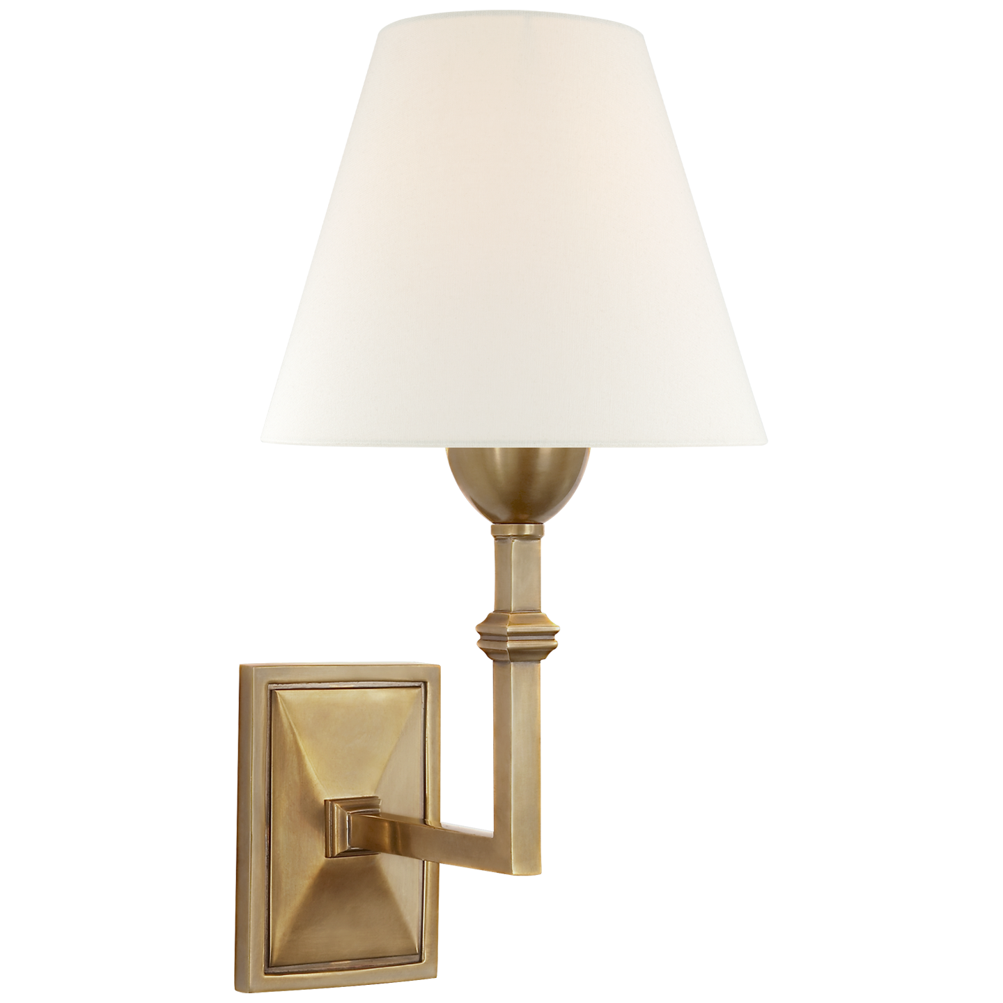 Jane Wall Sconce | Hand-Rubbed Antique Brass | Linen Shade