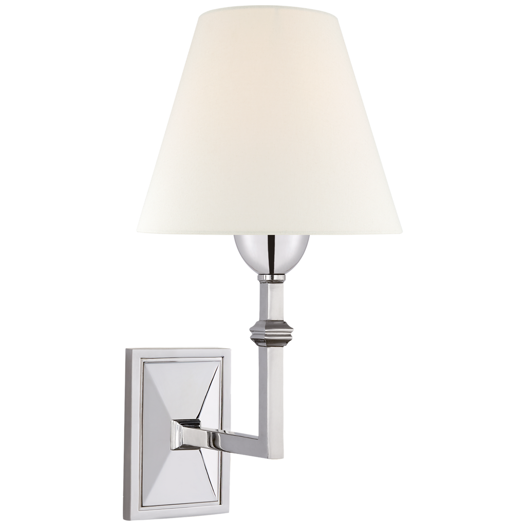 Jane Wall Sconce | Polished Nickel | Linen Shade