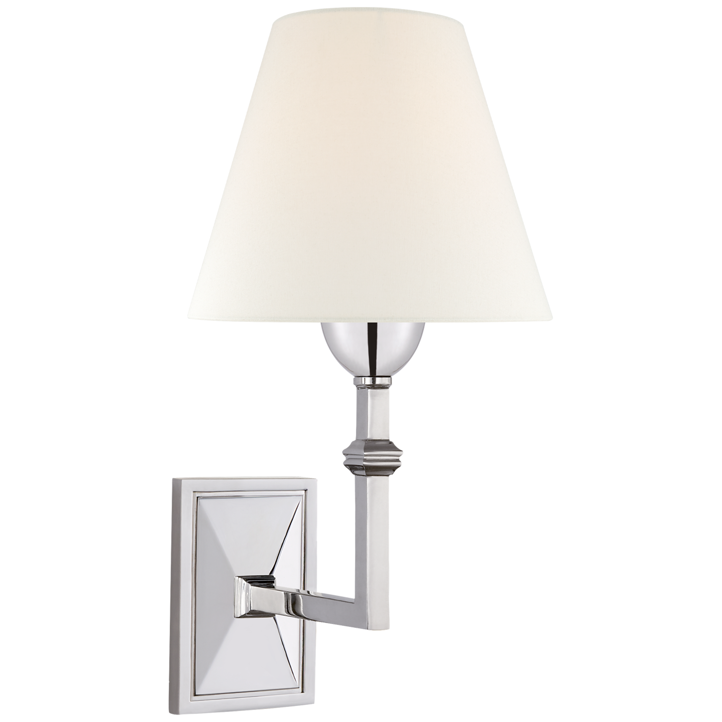Jane Wall Sconce | Polished Nickel | Linen Shade
