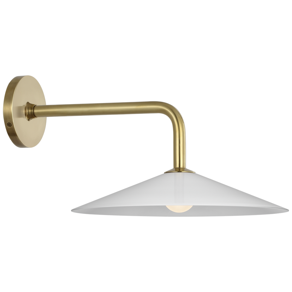 Ponce 9" Sconce | Hand-Rubbed Antique Brass | Milk White Glass Shade