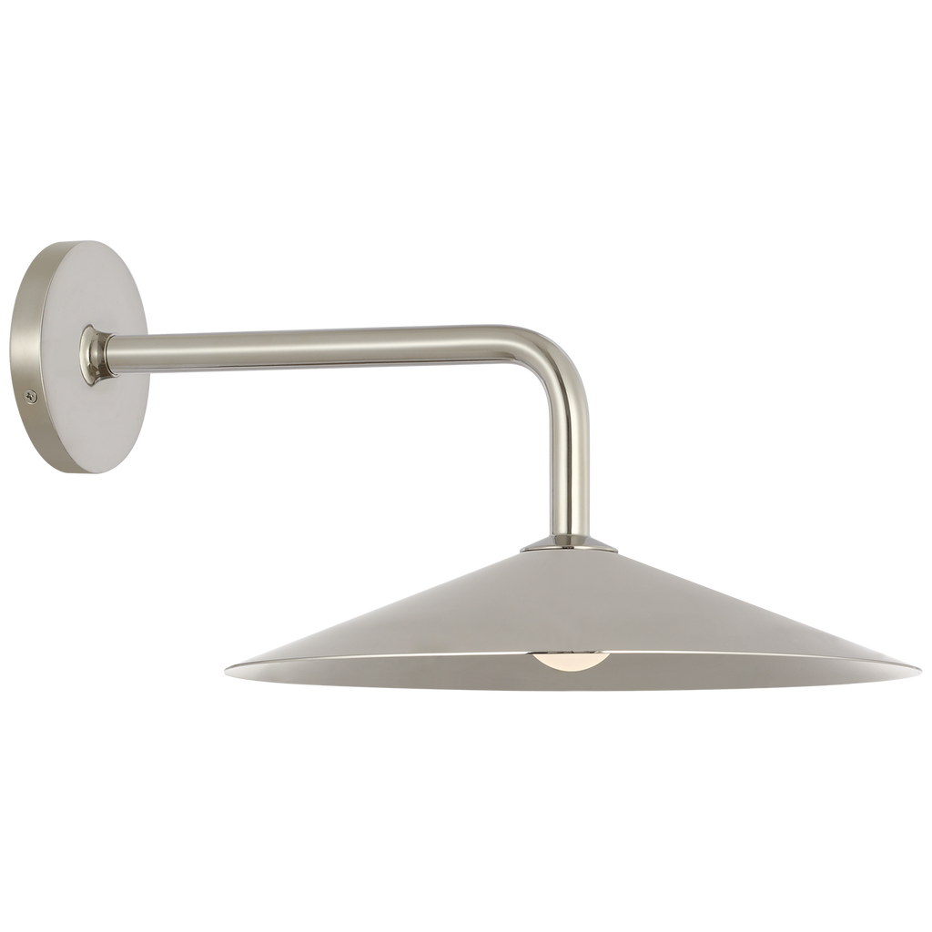 Ponce 9" Sconce | Polished Nickel | Polished Nickel Shade