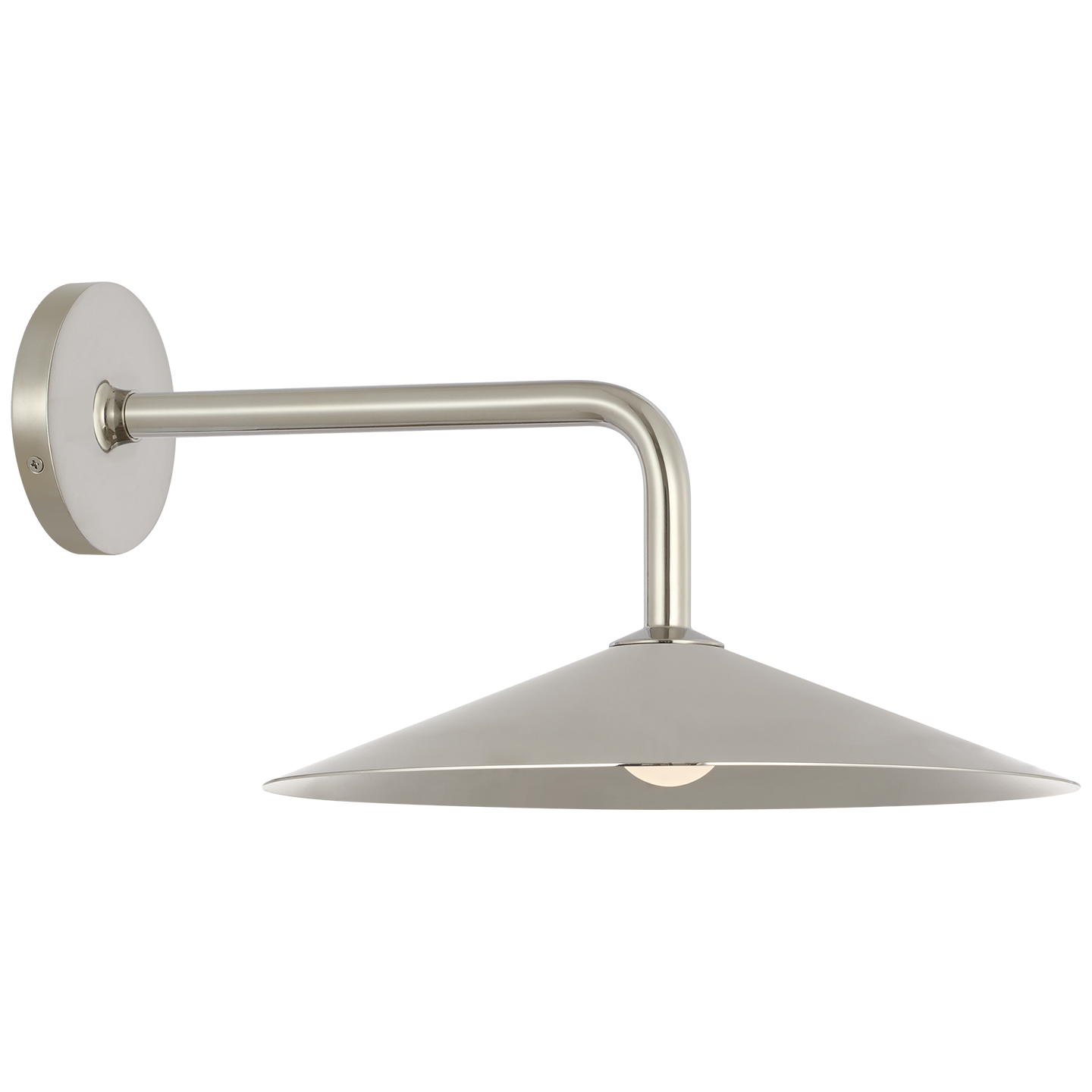 Ponce 9" Sconce | Polished Nickel | Polished Nickel Shade