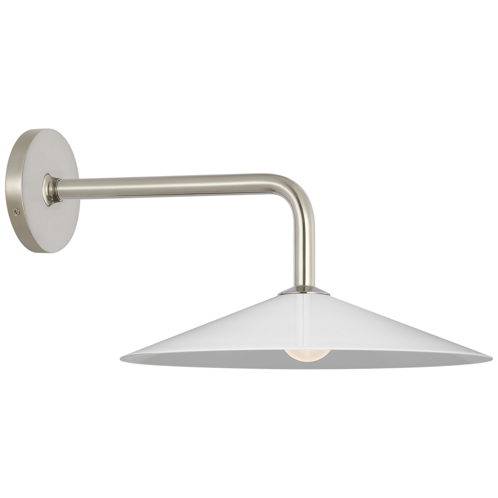 Ponce 9" Sconce | Polished Nickel | Milk White Glass Shade