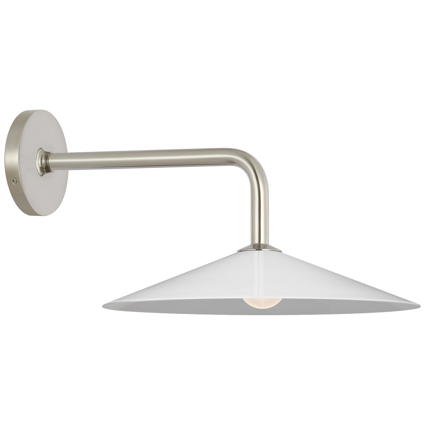 Ponce 9" Sconce | Polished Nickel | Milk White Glass Shade