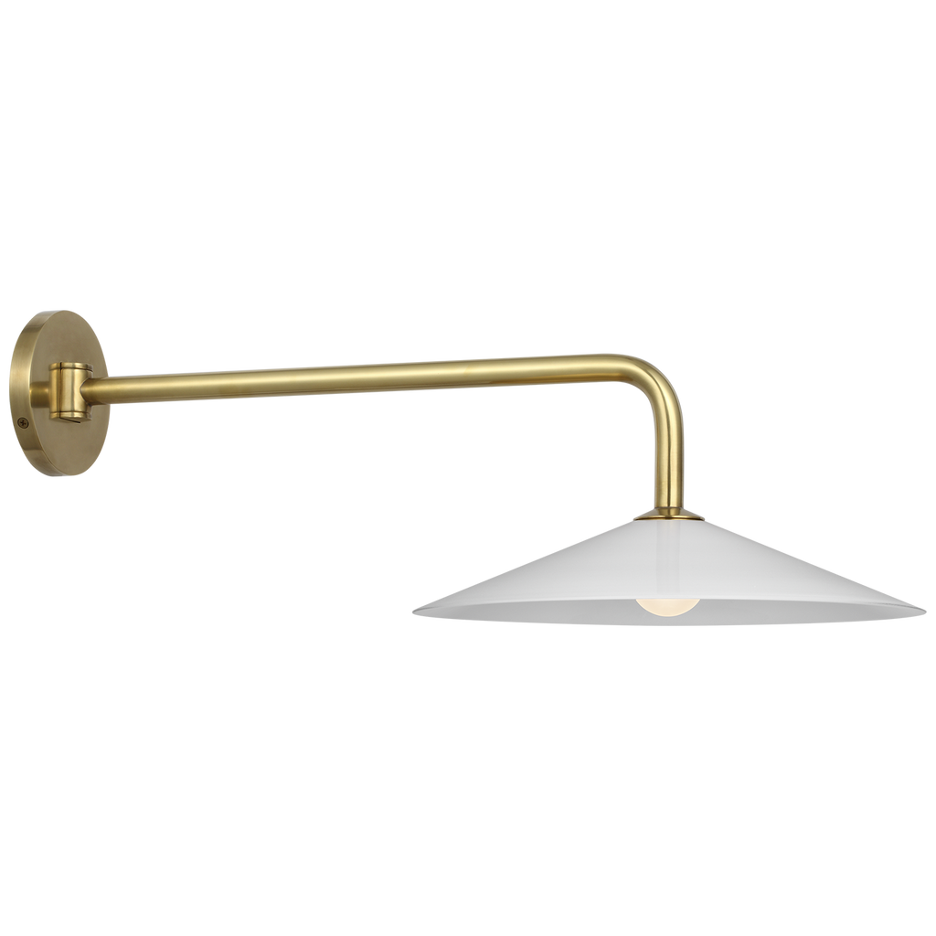 Ponce 9" Articulating Sconce | Hand-Rubbed Antique Brass | Milk White Glass Shade