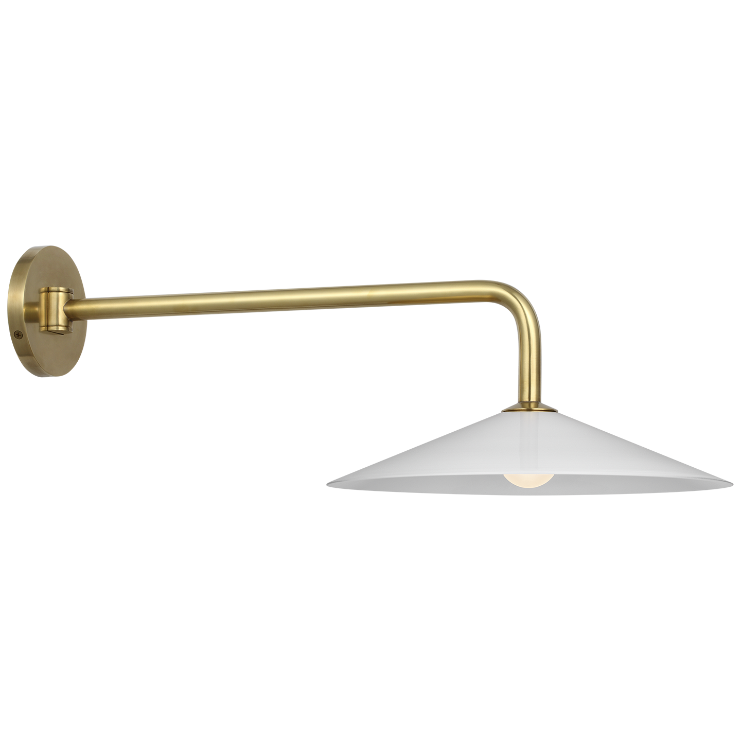 Ponce 9" Articulating Sconce | Hand-Rubbed Antique Brass | Milk White Glass Shade