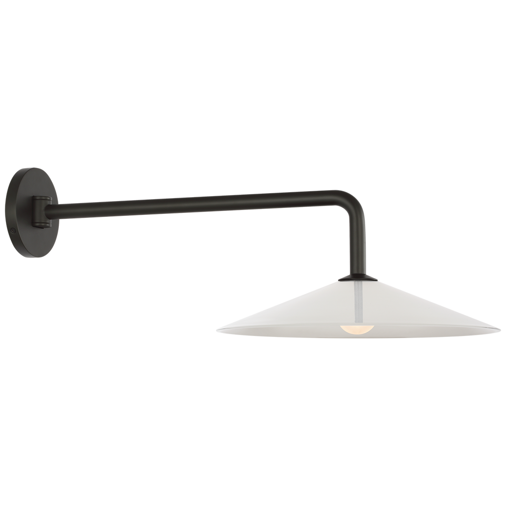 Ponce 9" Articulating Sconce | Modern Iron | Milk White Glass Shade