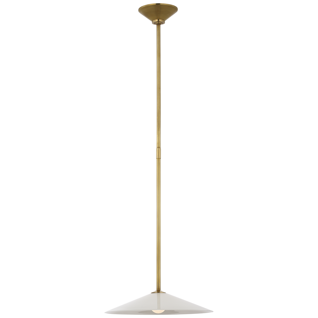 Ponce 13" Pendant | Hand-Rubbed Antique Brass | Milk White Glass