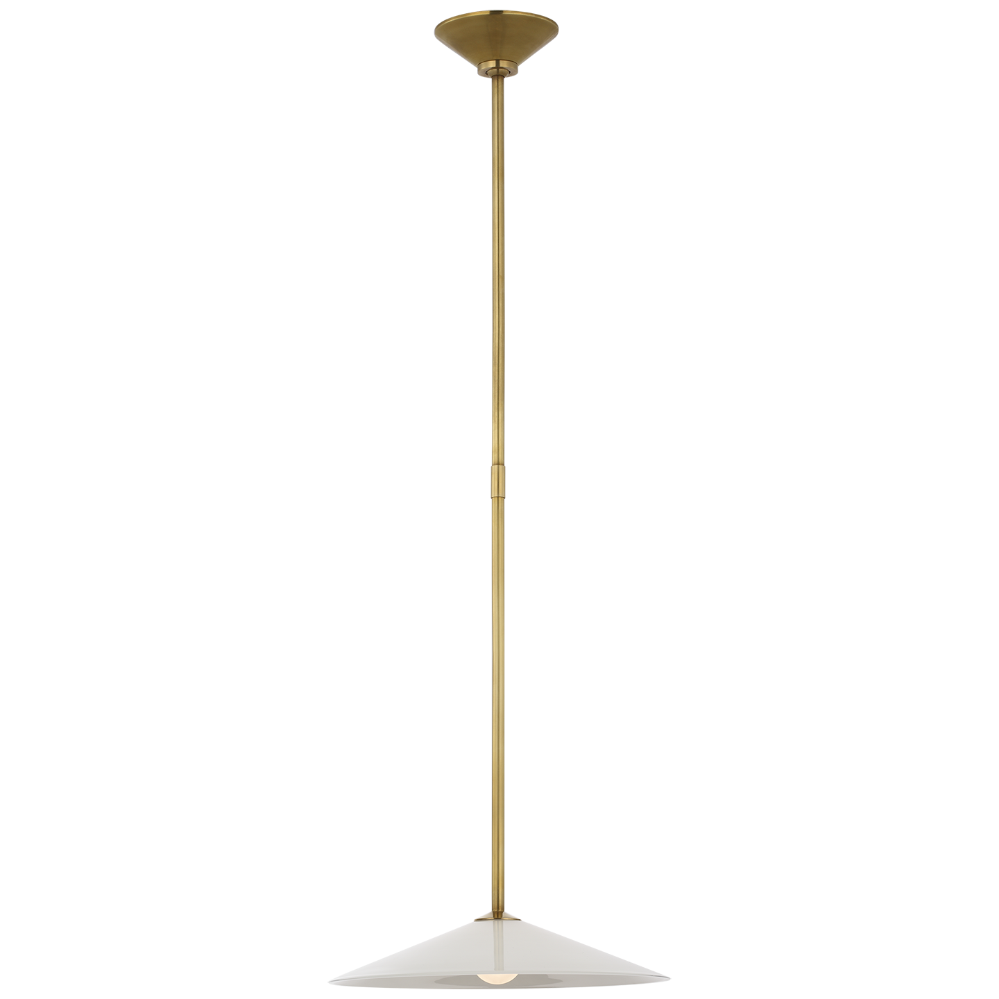 Ponce 13" Pendant | Hand-Rubbed Antique Brass | Milk White Glass
