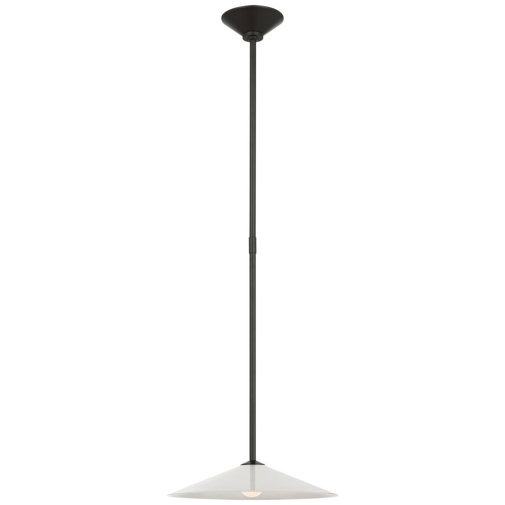 Ponce 13" Pendant | Modern Iron | Milk White Glass
