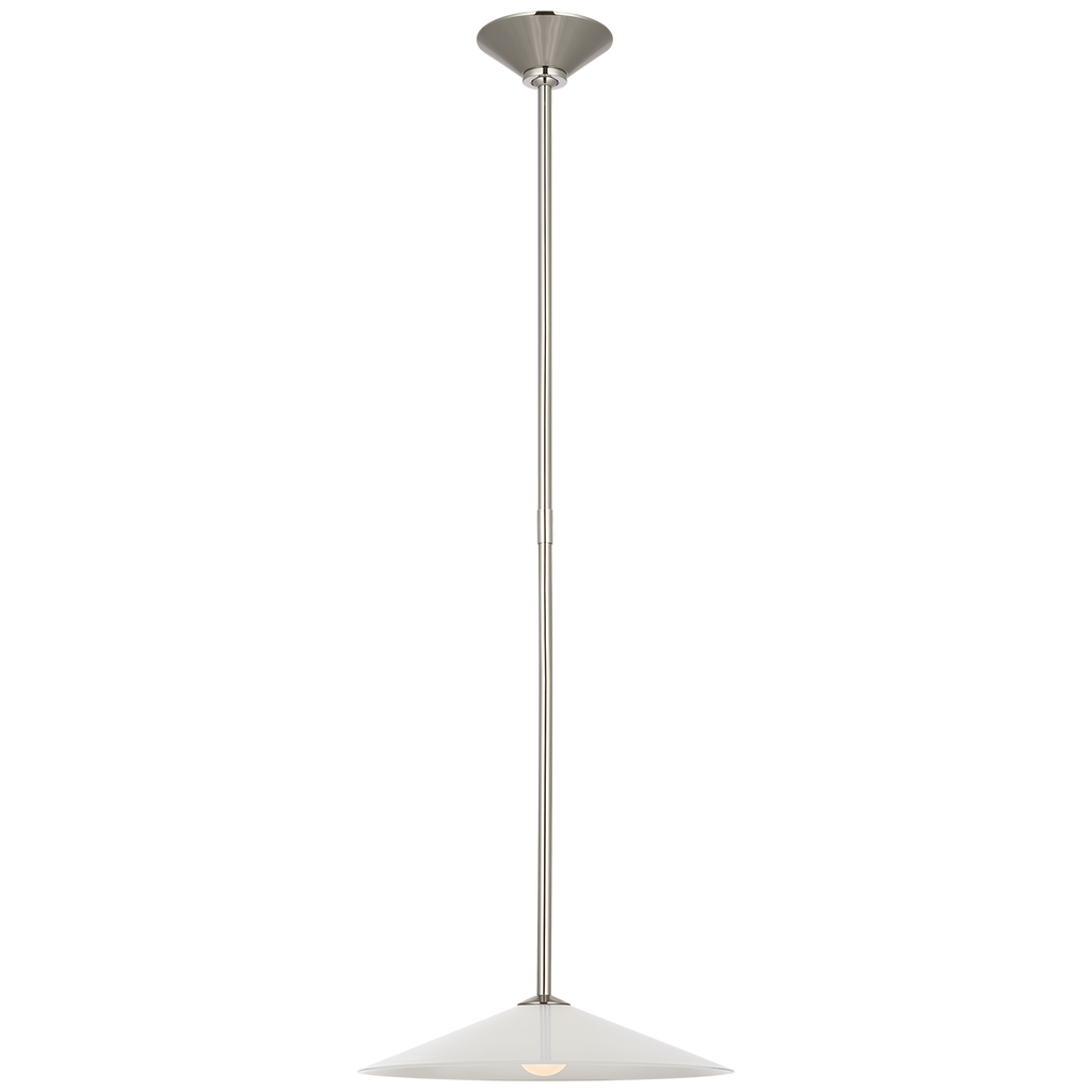 Ponce 13" Pendant | Polished Nickel | Milk White Glass