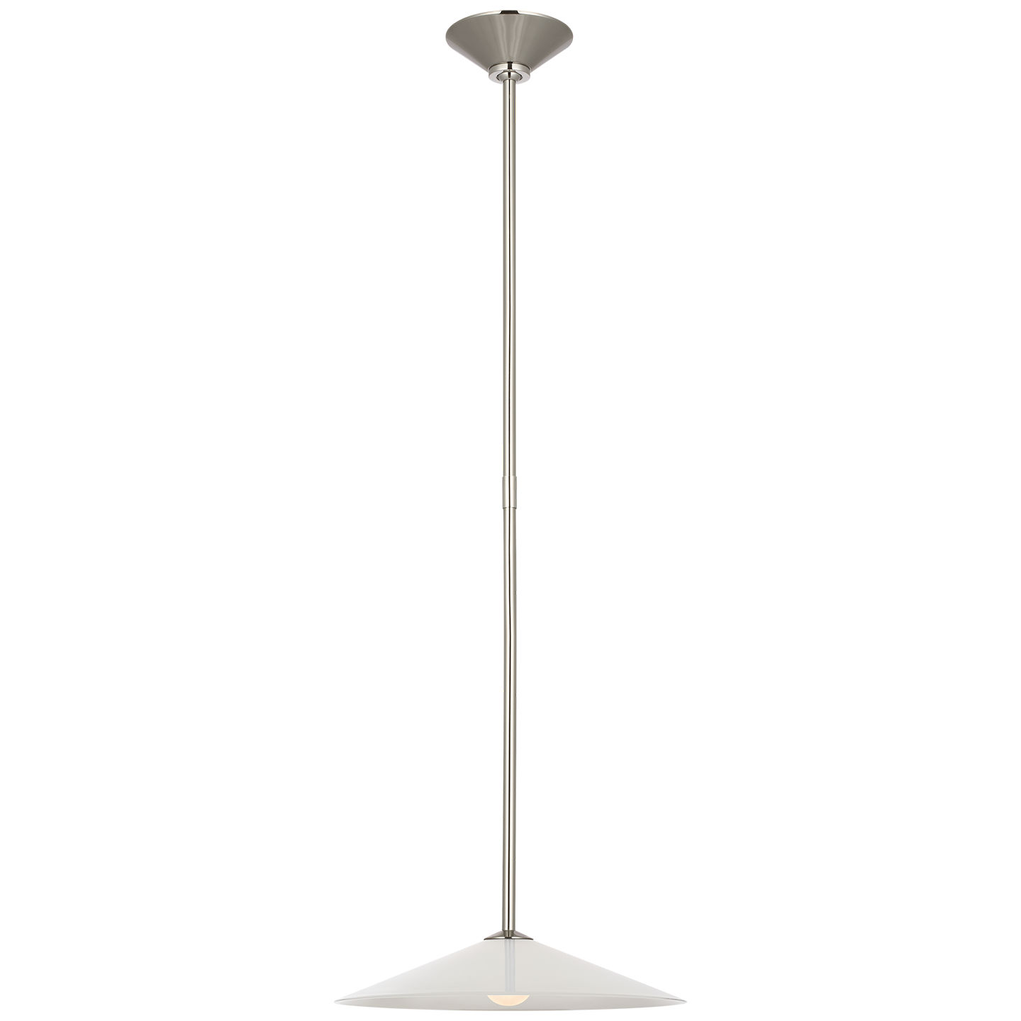 Ponce 13" Pendant | Polished Nickel | Milk White Glass