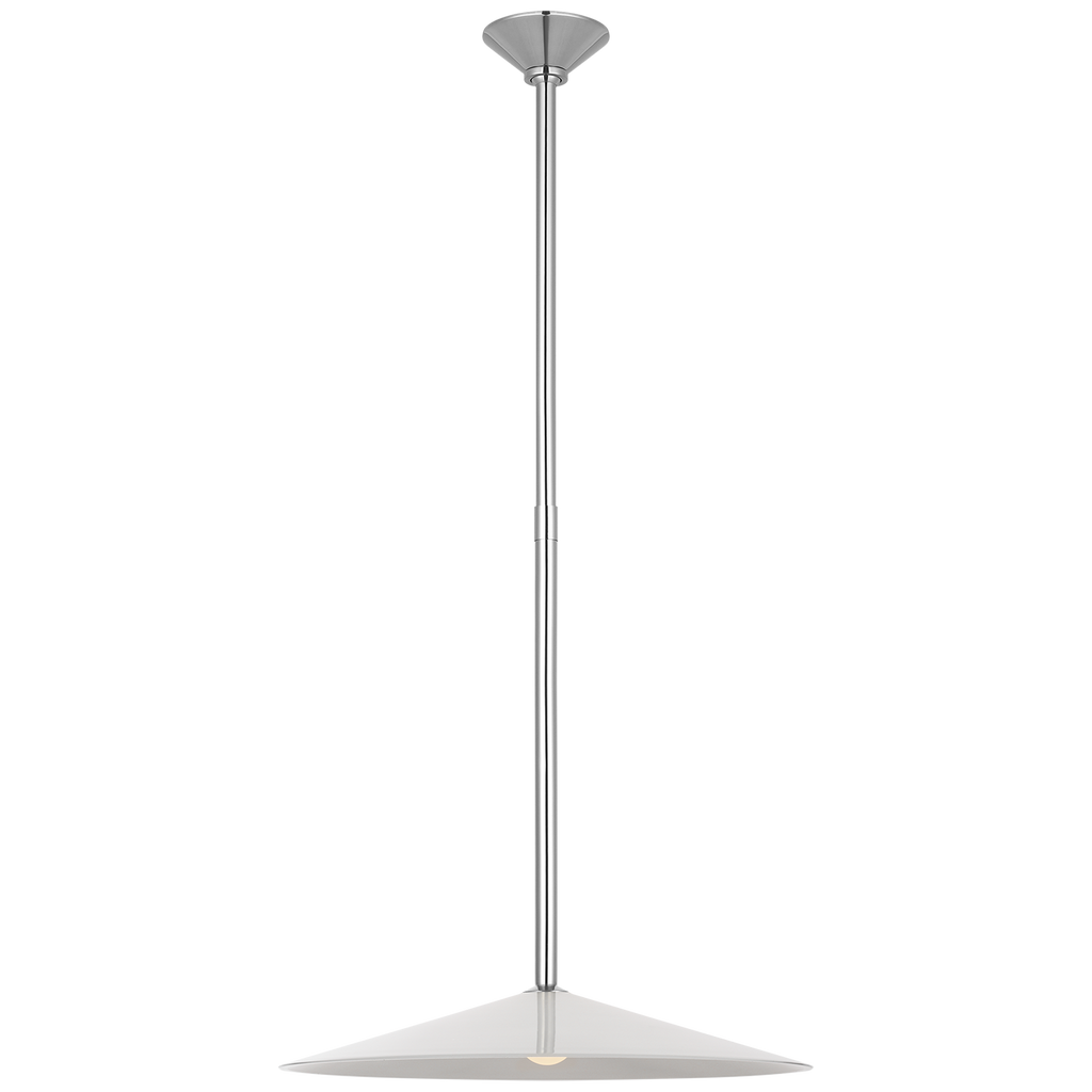 Ponce 18" Pendant | Polished Nickel | Milk White Glass Shade